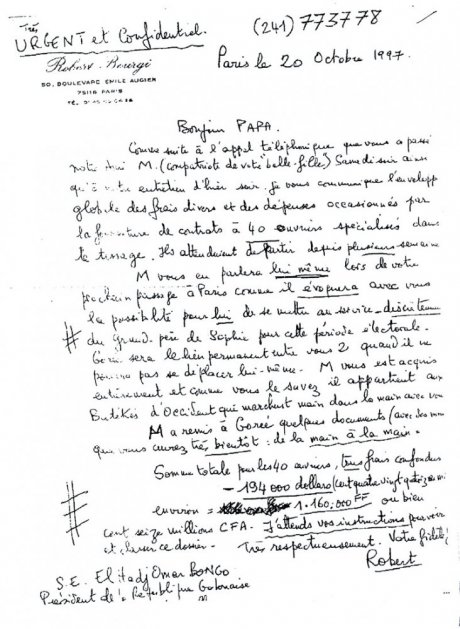 Lettre de Bourgi à Bongo faisant référence à Marchiani - JPG - 180.8&nbsp;ko