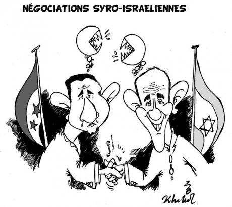 Bachar el-Assad et Ehud Olmert : leurs pays négocient depuis 4 ans - JPG - 50.2 ko Bachar el-Assad et Ehud Olmert : leurs pays négocient depuis 4 ans - JPG - 50.2 ko