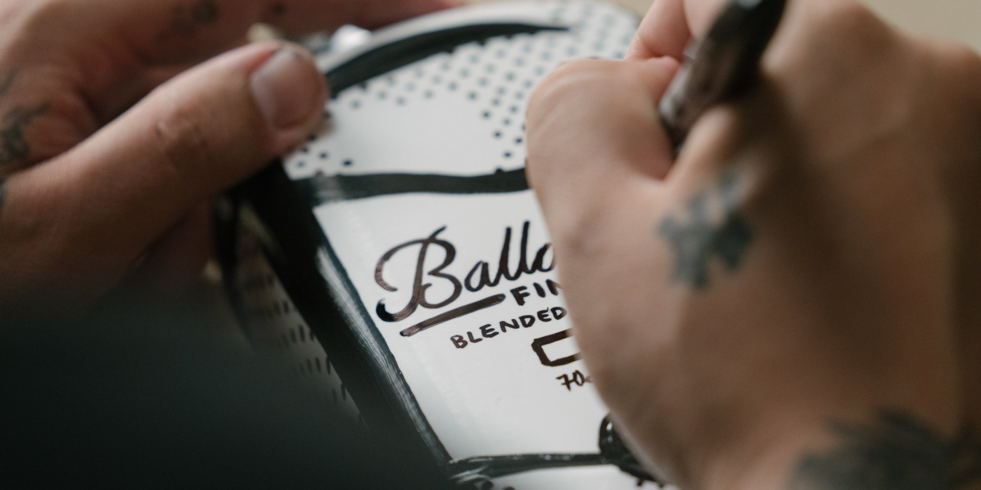 Ballantine's x Joshua Vides Limited Edition black and white bottle