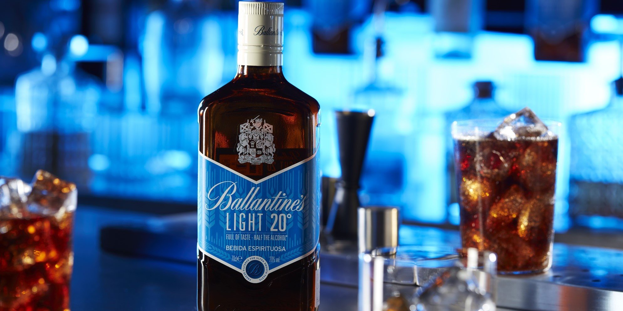Ballantine's Light served with cola
