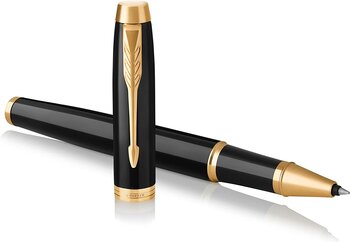  Penna a Sfera Roller Parker Mod. Black Lacquer Golden Trim...Personalizzabile