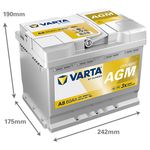 Varta A8 027AGM Replaces MERCEDES OEM Part A 000 982 86 08 