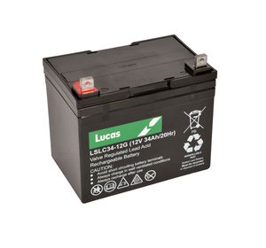 LUCAS 12V 34AH AGM CYCLIC GOLF BATTERY