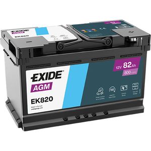 EXIDE Start Stop AGM Car Battery EK820 115AGM 