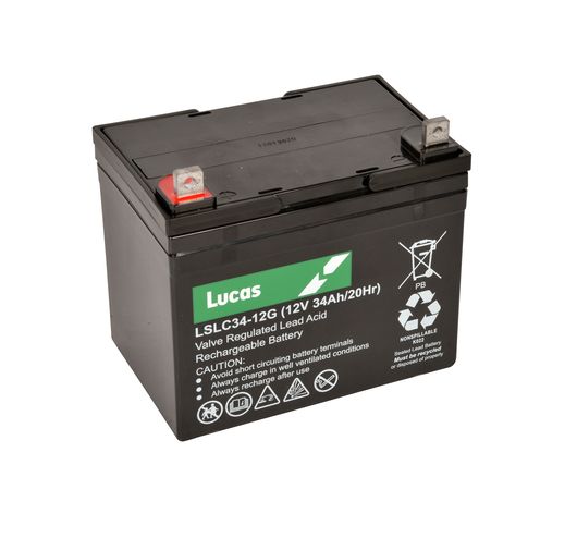 LUCAS 12V 34AH AGM CYCLIC BATTERY