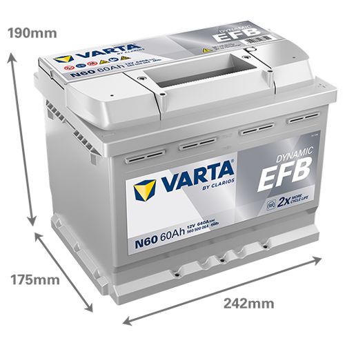 Varta N60 EFB Start Stop Car Battery 027EFB