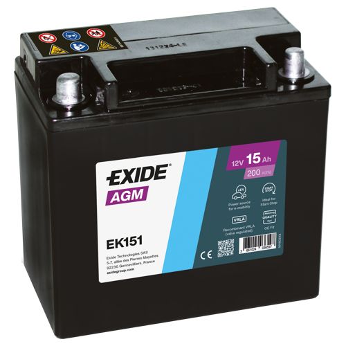 EXIDE Auxiliary Battery - EK151 Replaces A000 982 2023