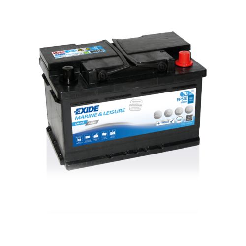 Exide Dual Leisure Marine AGM Battery 12v 70Ah EP600