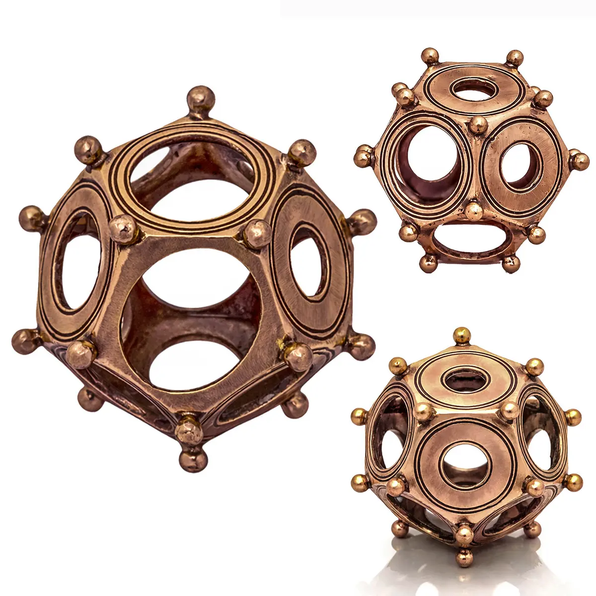 Roman Bronze Dodecahedron Replica - Lost-Wax Cast - Image 3