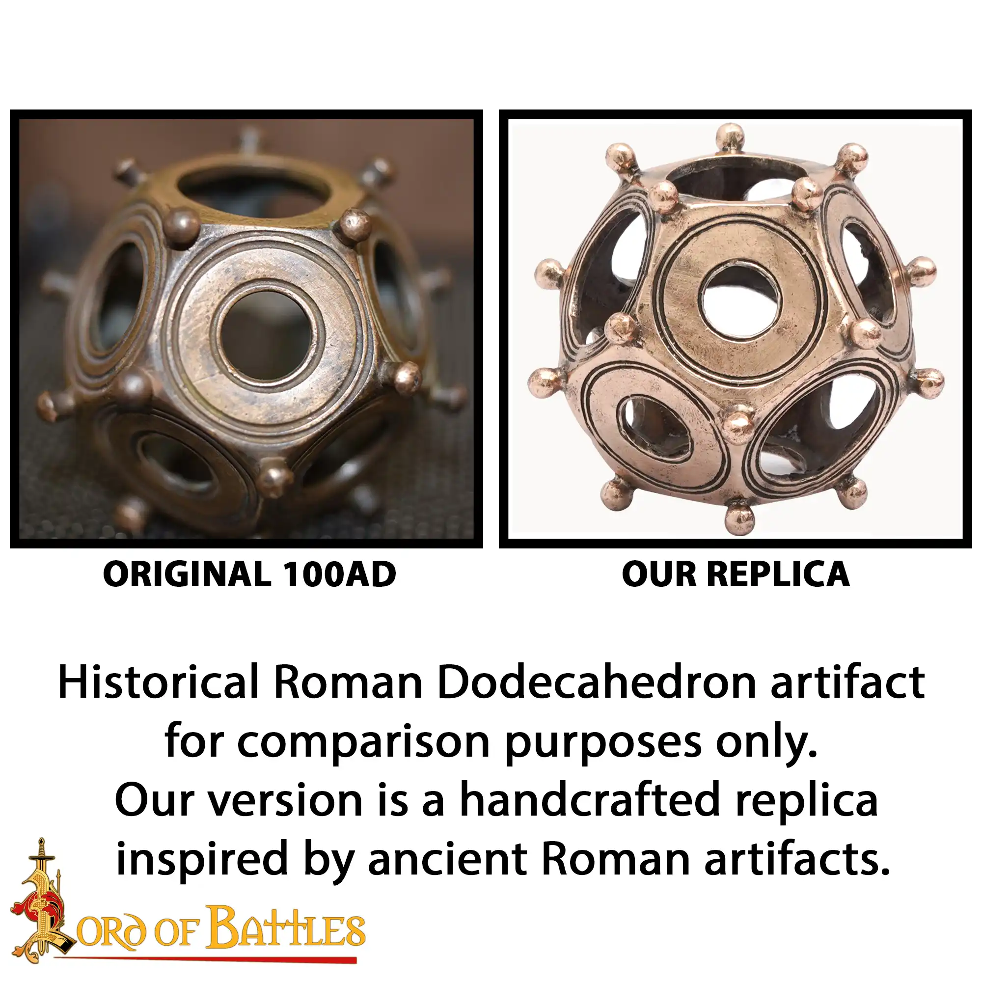 Roman Bronze Dodecahedron Replica - Lost-Wax Cast - Image 12