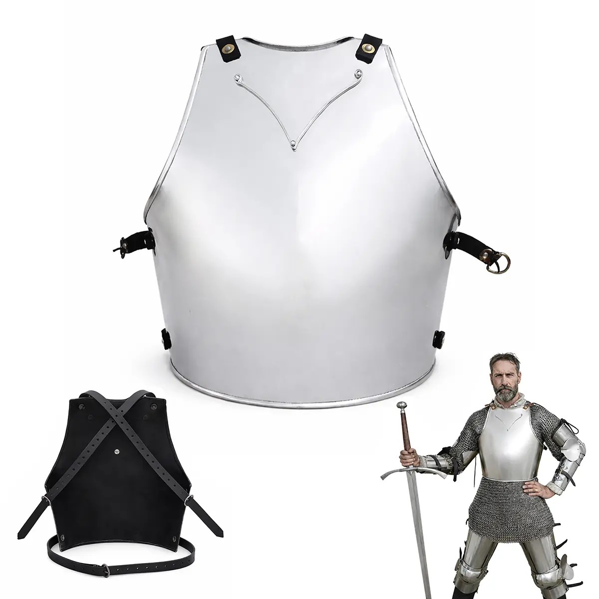 14th Century Churburg Globose Breastplate, 16-Gauge Steel
