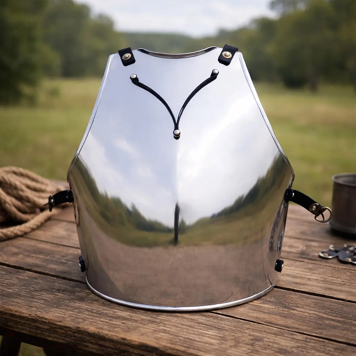 14th Century Churburg Globose Breastplate, 16-Gauge Steel
