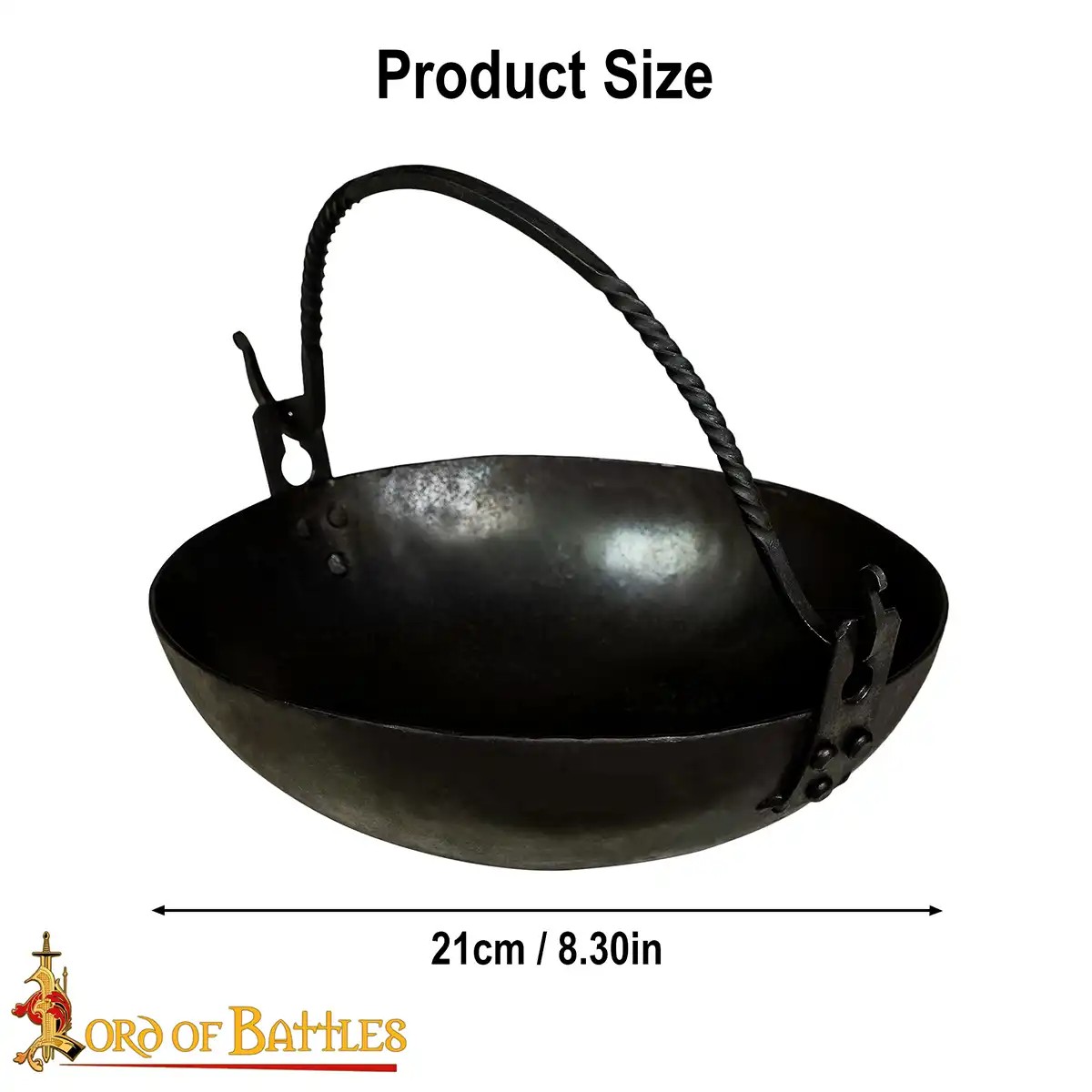 Hand-Forged Viking Iron Cauldron Kettle - 21cm - Image 8