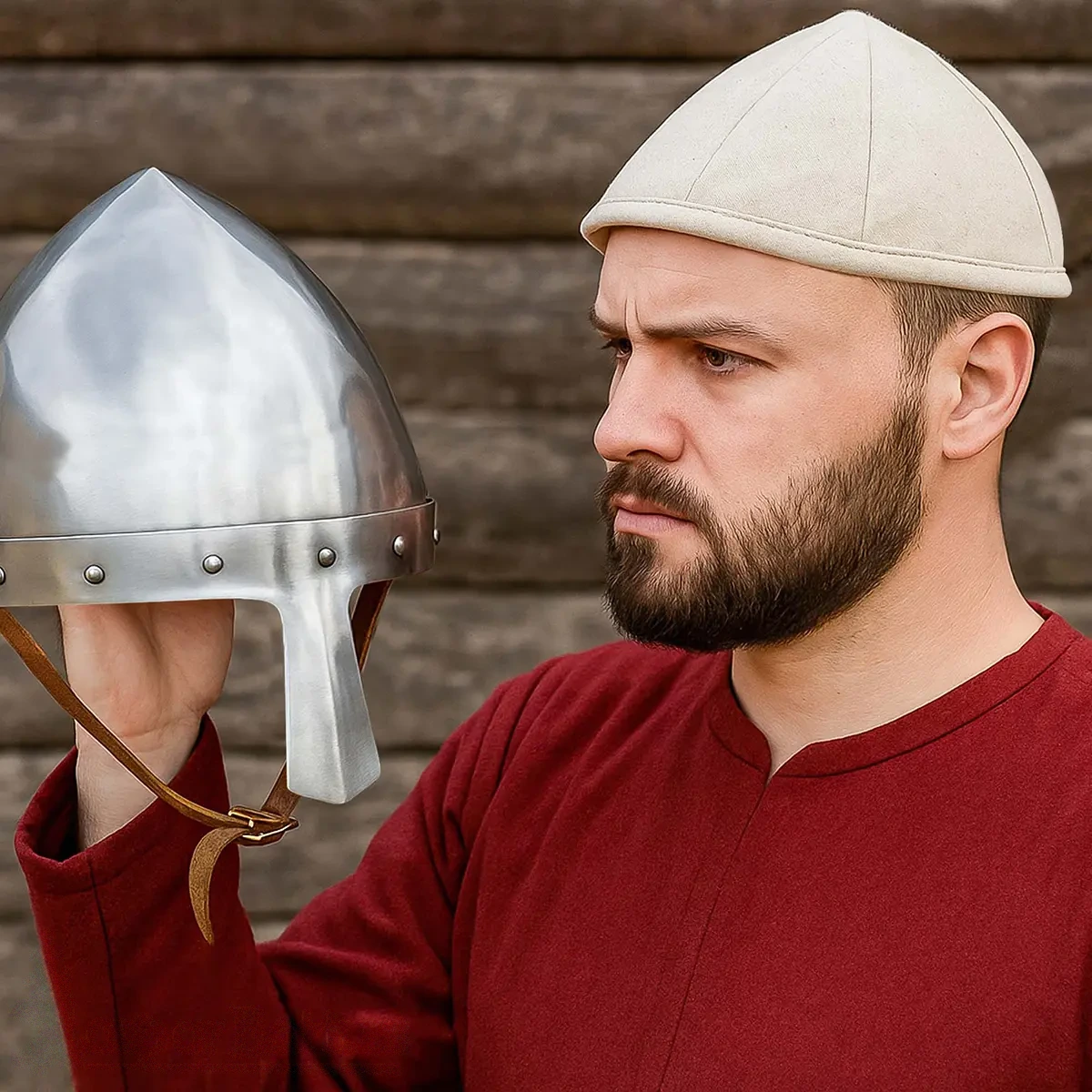 Quilted Cotton Medieval Arming Cap | Padded Helmet Liner - Image 7