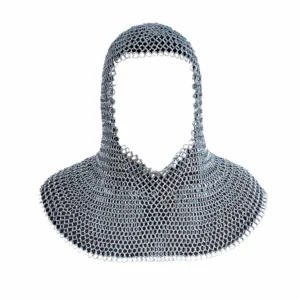 Medieval 16-Gauge Mild Steel Chainmail Coif with 10mm Rings