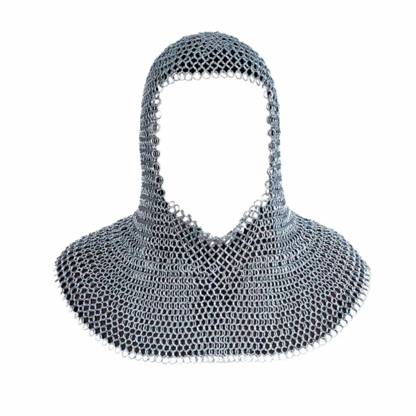 Medieval 16-Gauge Mild Steel Chainmail Coif with 10mm Rings