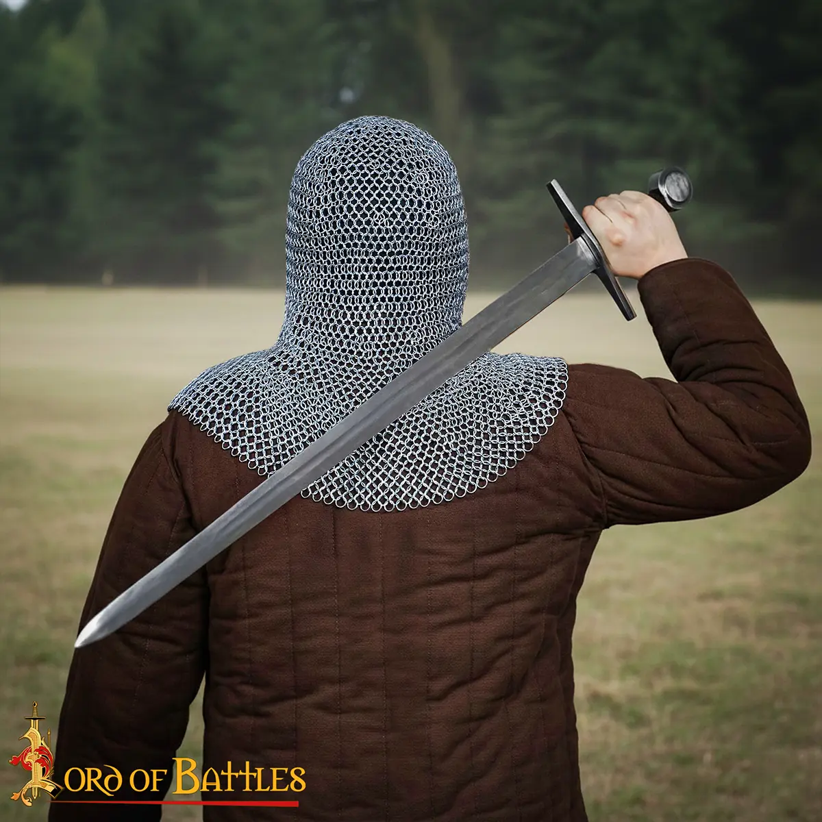 Medieval 16-Gauge Mild Steel Chainmail Coif with 10mm Rings - Image 6