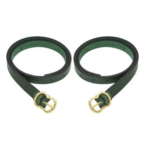 Medieval Green Veg-Tan Leather Leg Garters (Pair)