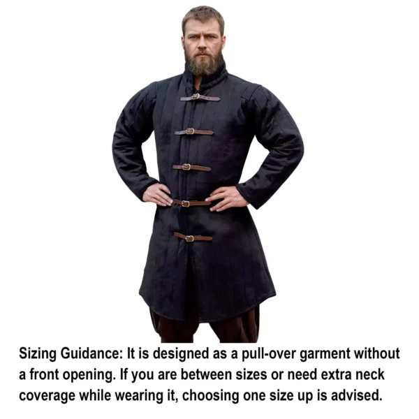 Medieval Two-Layer Cotton Canvas Buckled Gambeson