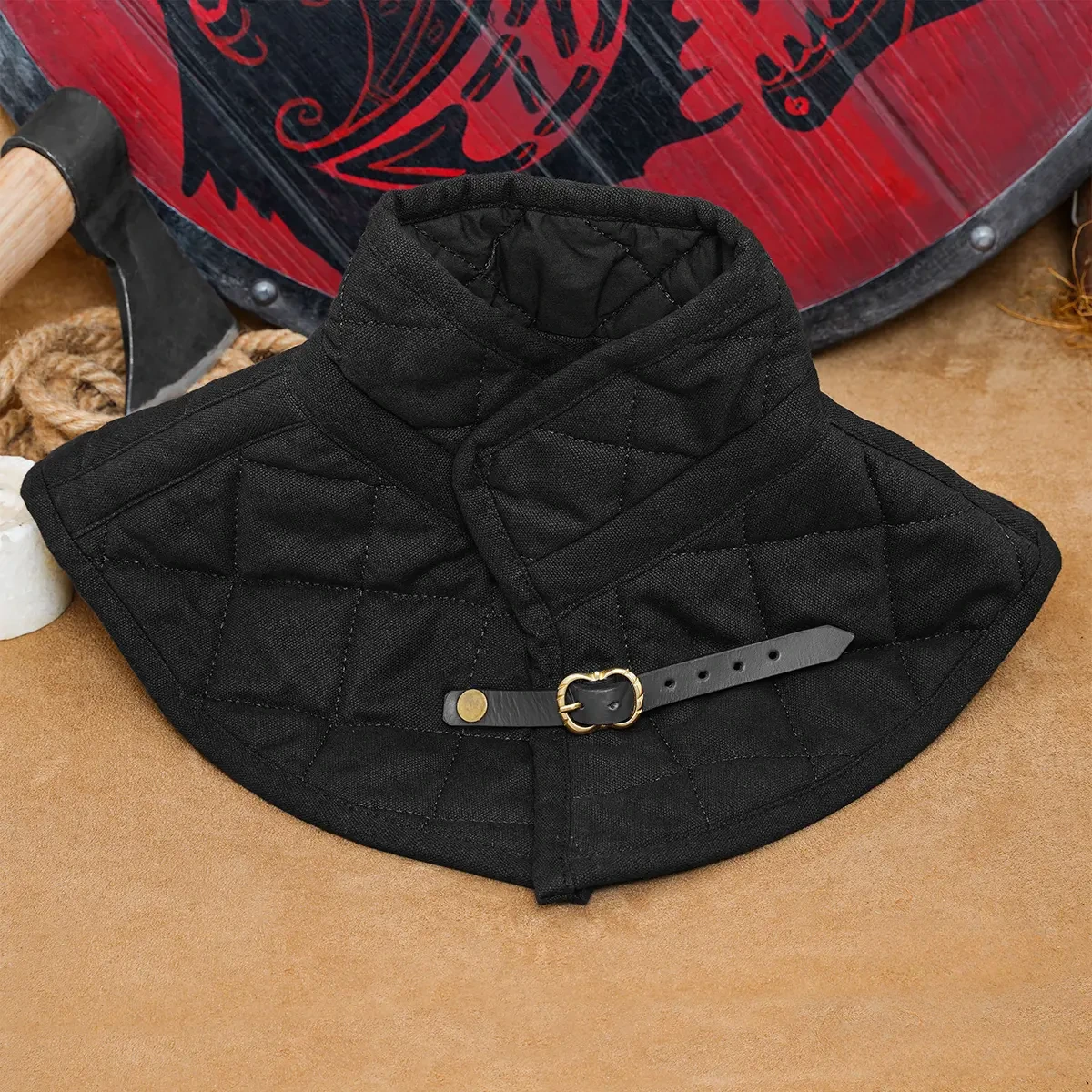 Medieval Quilted Canvas Padded Armour Collar - Image 3