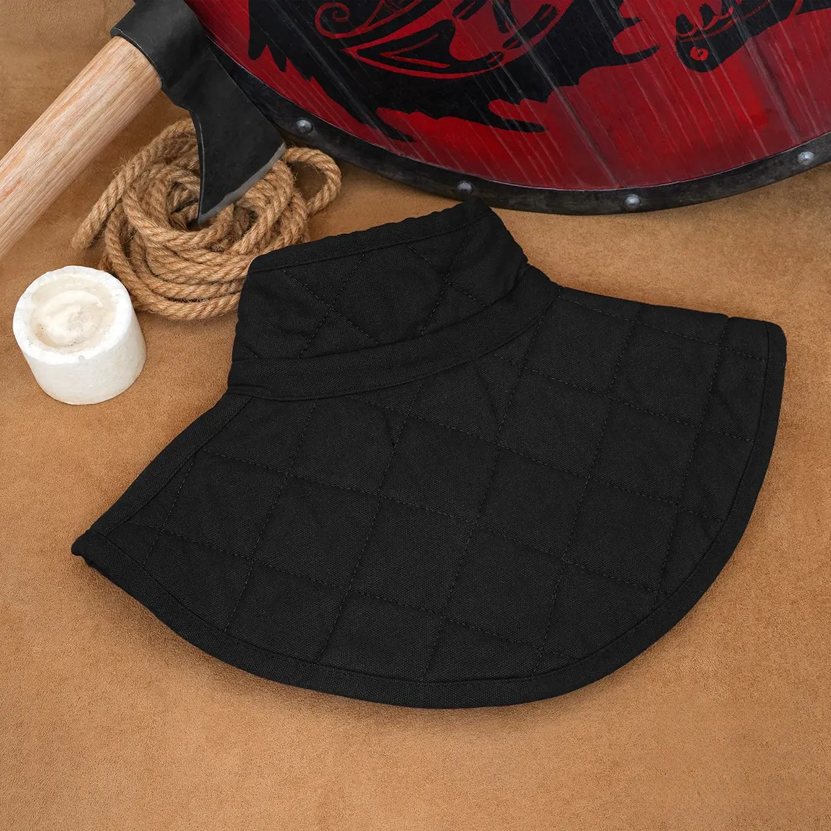 Medieval Quilted Canvas Padded Armour Collar - Image 4