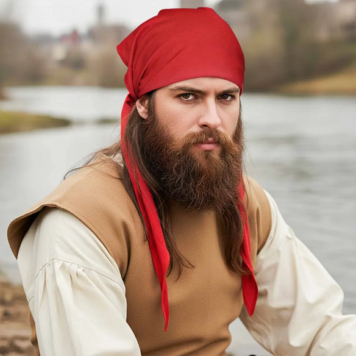 Handcrafted Leather Pirate Headband – Buccaneer Brow Band - Image 7