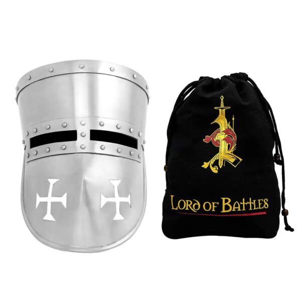 12th Century Knights Templar Steel Great Helm with Liner