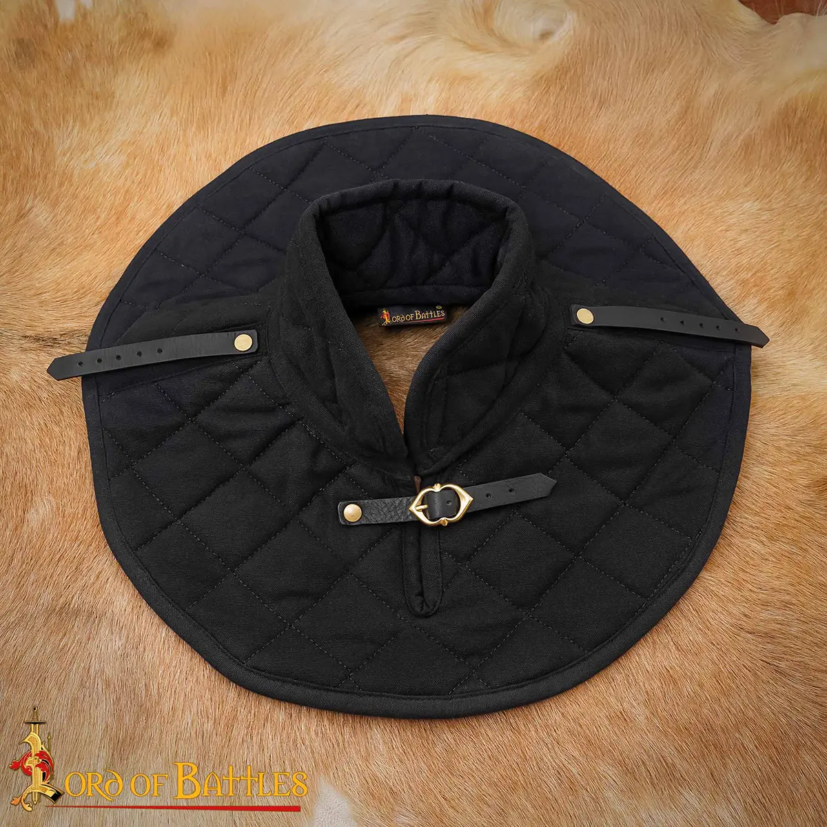 Medieval Quilted Cotton Canvas Arming Collar - Image 3