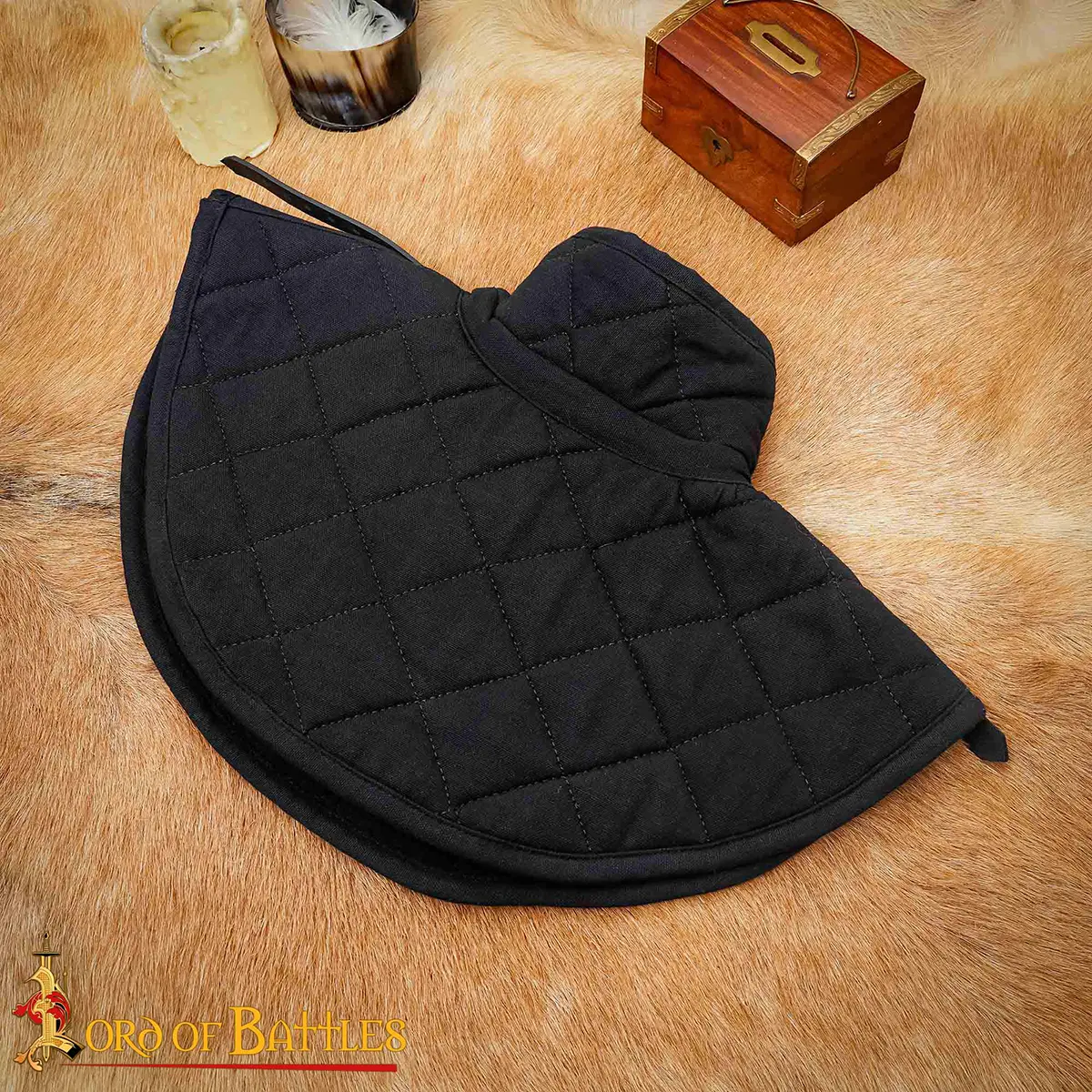 Medieval Quilted Cotton Canvas Arming Collar - Image 4
