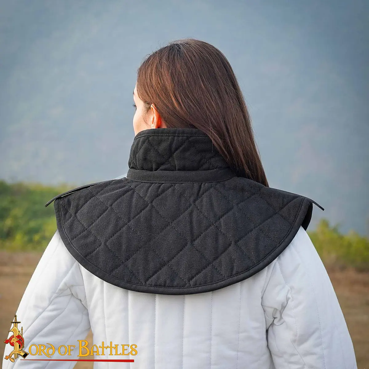 Medieval Quilted Cotton Canvas Arming Collar - Image 5