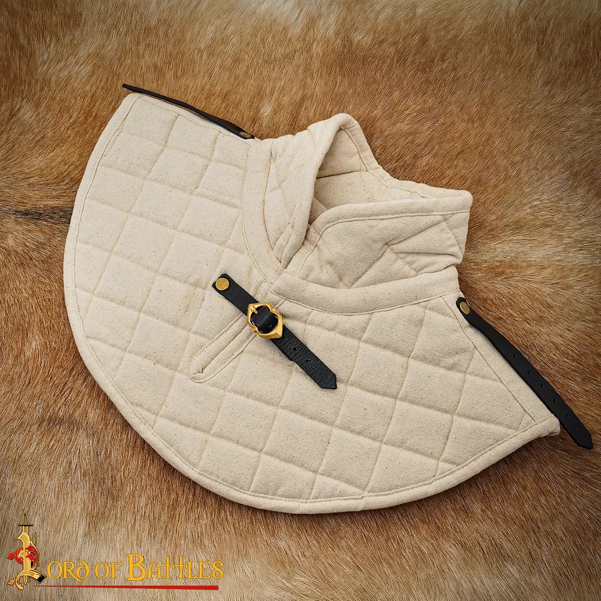 Medieval Quilted Cotton Canvas Arming Collar - Image 9