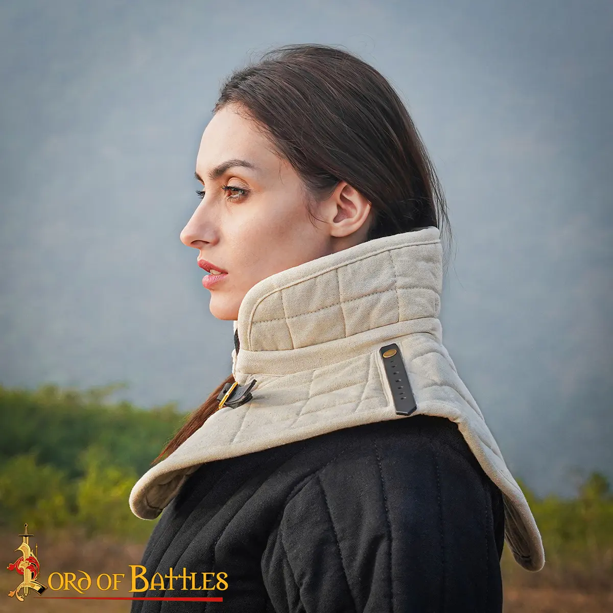 Medieval Quilted Cotton Canvas Arming Collar - Image 10