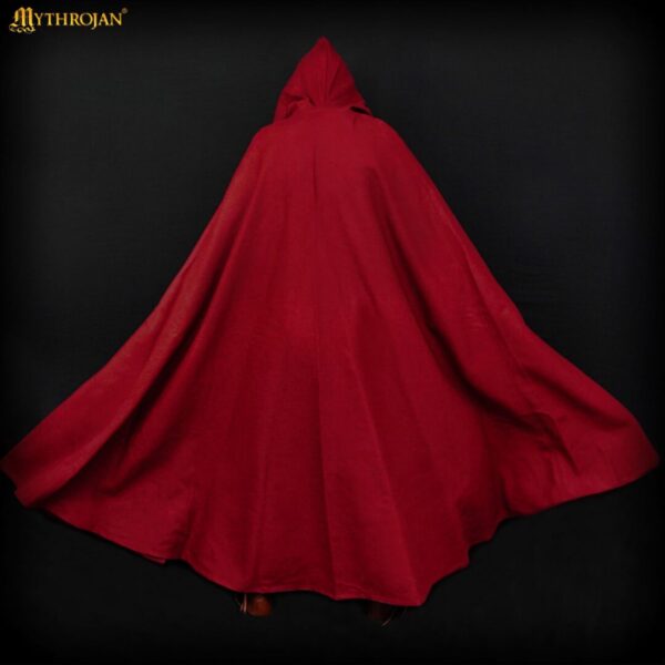 Medieval Hooded Cotton Cloak – Full-Length Reenactment Cape