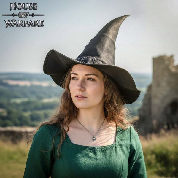 Handcrafted Leather Wizard Hat with Brass Buckle