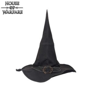 Handcrafted Leather Wizard Hat with Brass Buckle