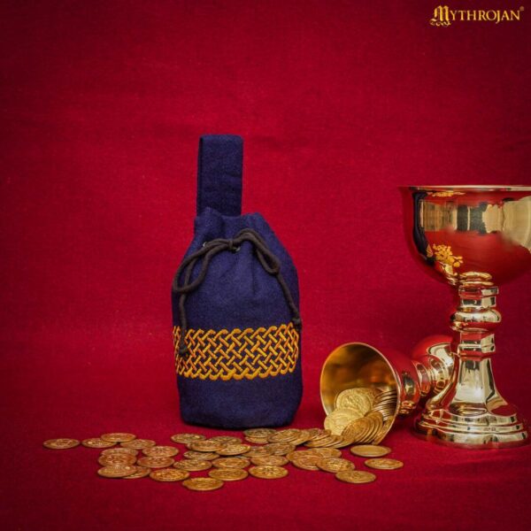Embroidered Woollen Medieval Belt Pouch