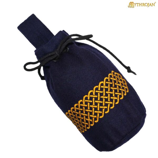Embroidered Woollen Medieval Belt Pouch