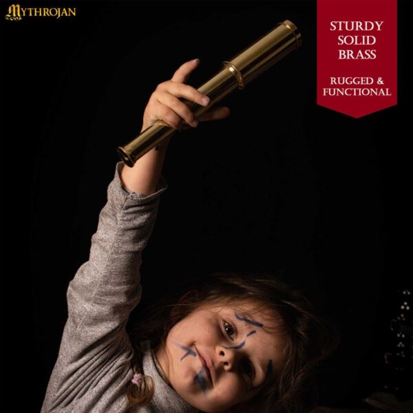 Collapsible Brass Pirate Telescope with Wooden Box – Spyglass