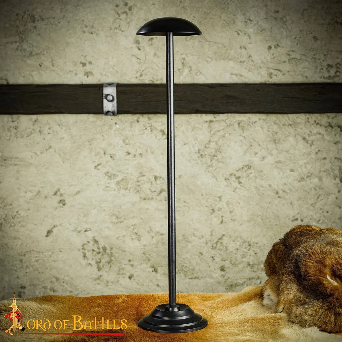 Forged Iron Medieval Helmet Display Stand, 25-Inch - Image 3