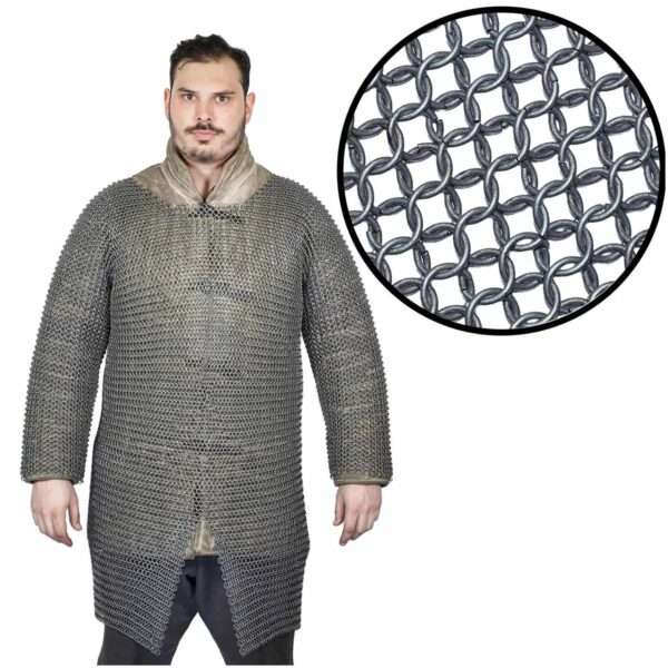 Medieval High-Tensile Spring Steel Butted Chainmail Hauberk