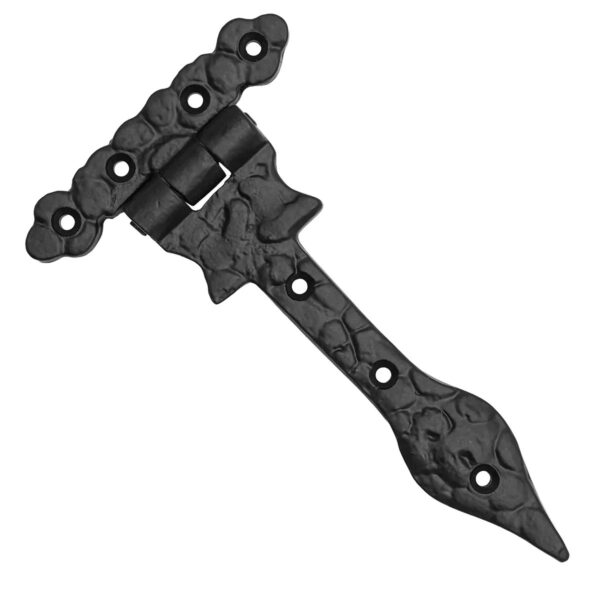 Cast Iron T Hinge with Hammered Black Finish