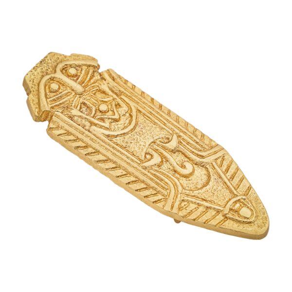 Celtic Knotwork Belt Chape: Solid Brass Strap End
