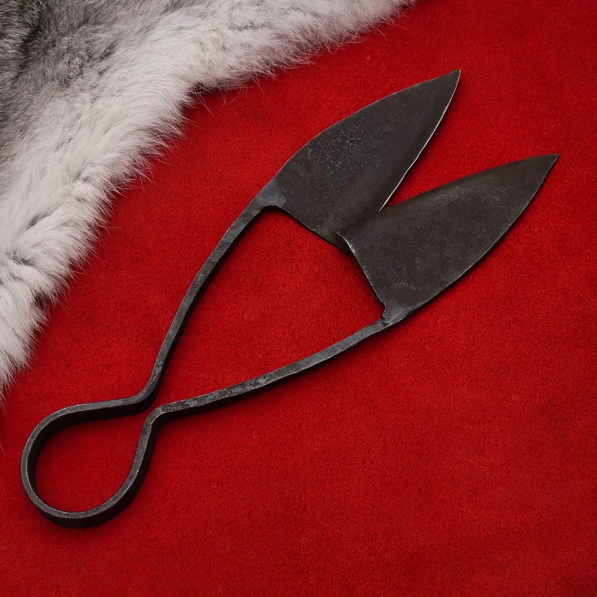 Early Medieval Hand-Forged Mild Steel Scissors, 24cm
