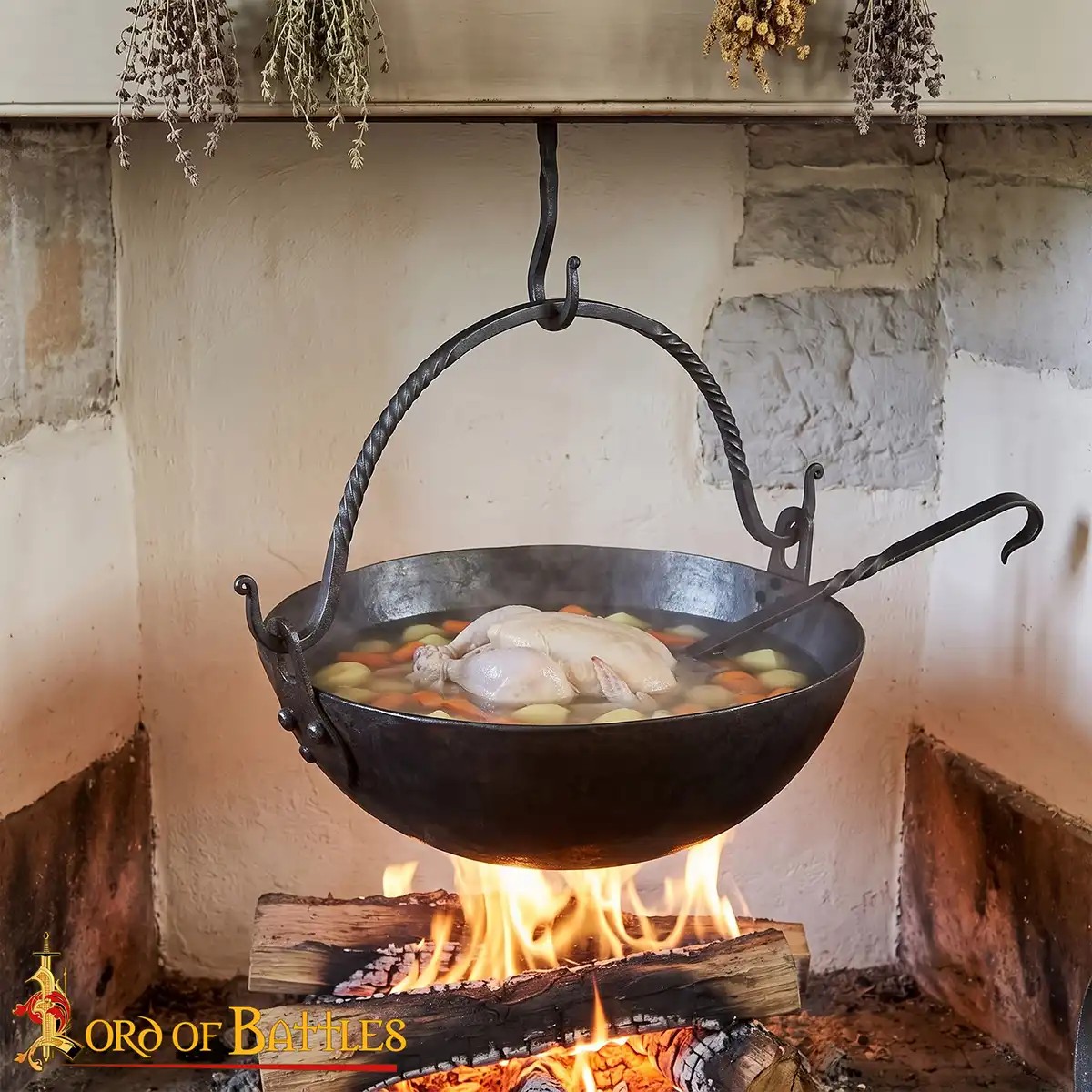 Hand-Forged Viking Iron Cauldron Kettle - 21cm - Image 5