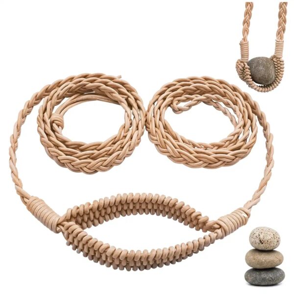 Roman Greek Handcrafted Leather Sling with Braided Cords