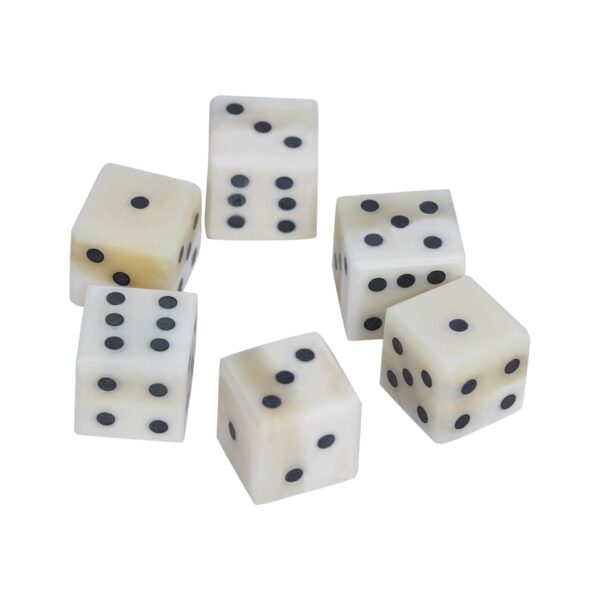 Hand-Carved Medieval Ox Bone Dice Set of Six