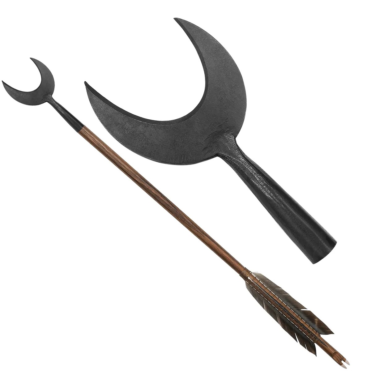 Hand-Forged Iron Rope Cutter Arrowhead, Medieval U-Shaped Point