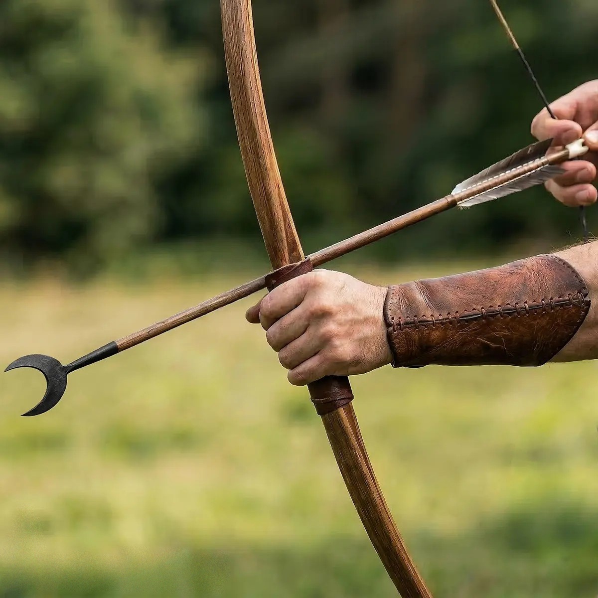 Hand-Forged Iron Rope Cutter Arrowhead, Medieval U-Shaped Point