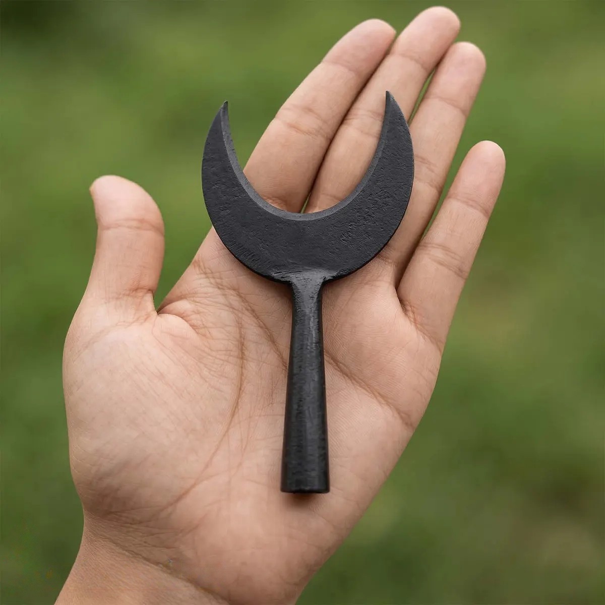 Hand-Forged Iron Rope Cutter Arrowhead, Medieval U-Shaped Point