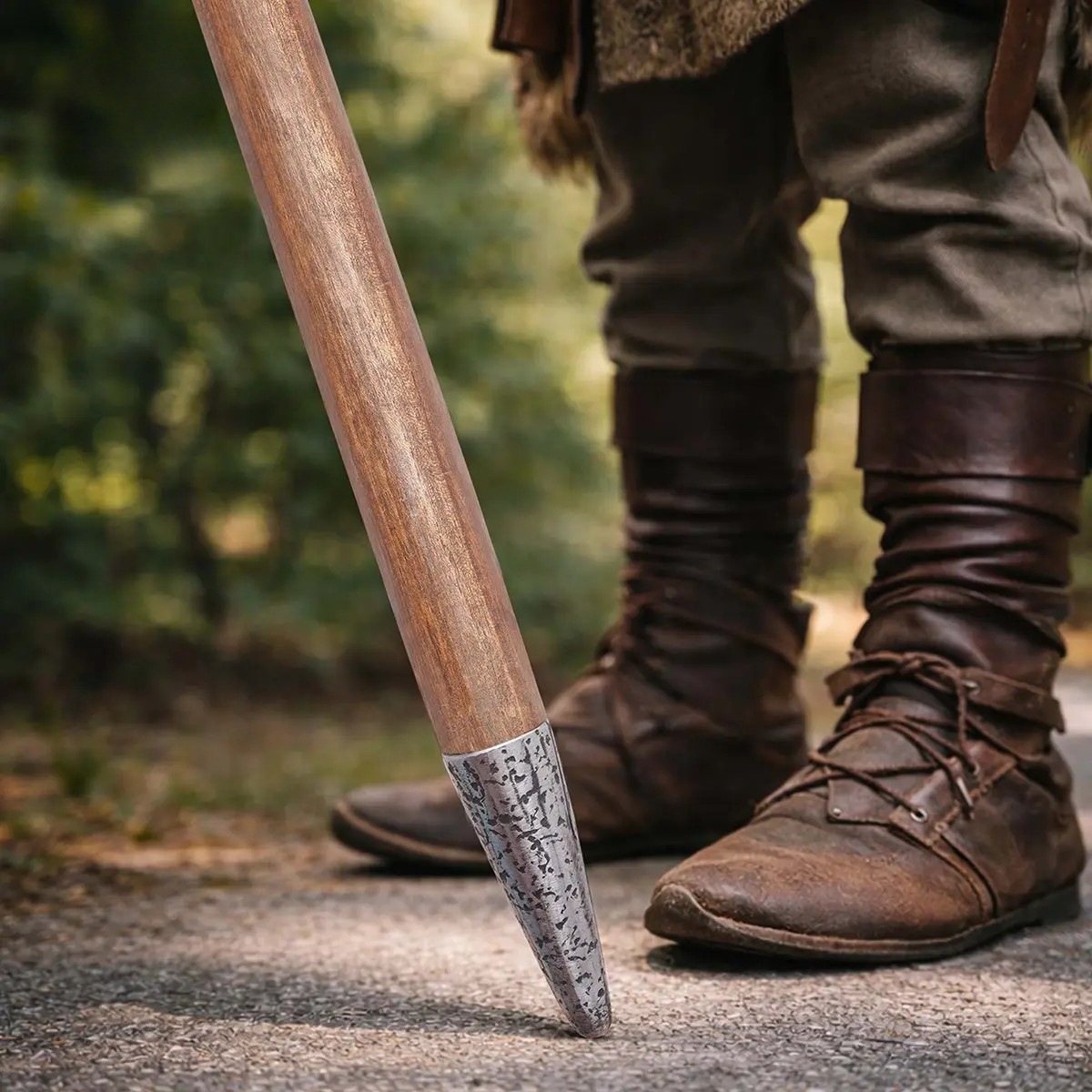 Hand-Forged Iron Spear Butt Cap, Medieval & Viking Ferrule